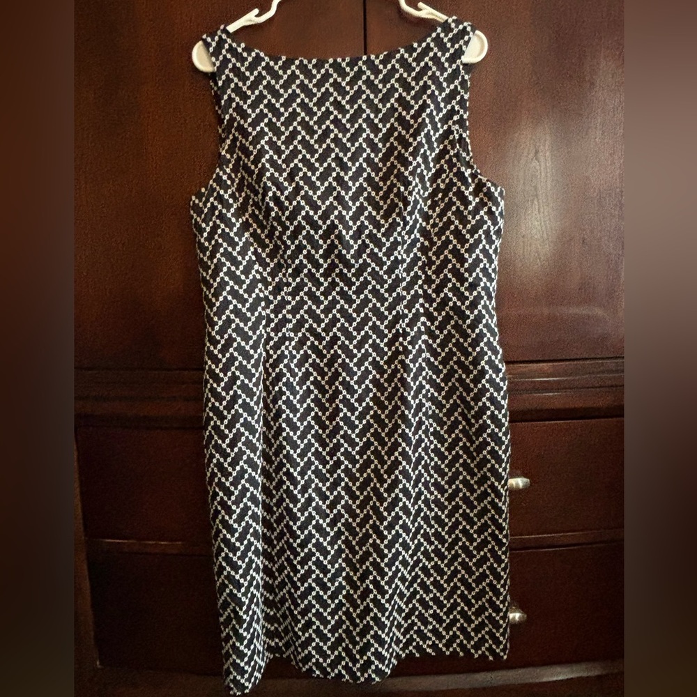 Jones New York Black and White Sheath Midi Dress